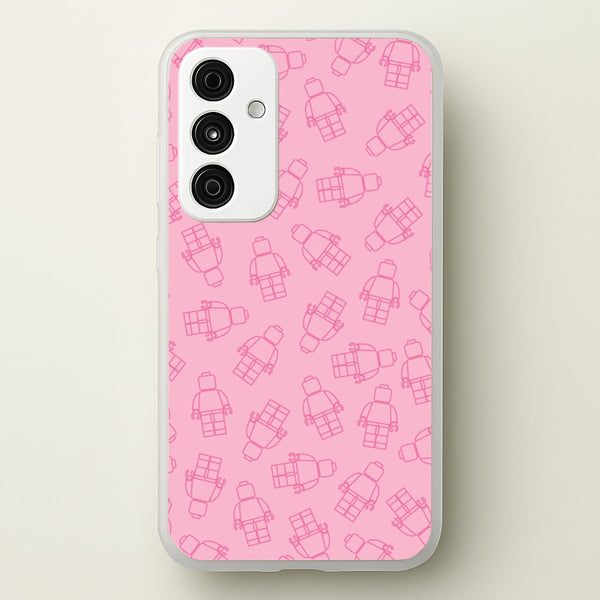 Bricks Figures Pattern Pink - Bricks Phone Case for Galaxy A35