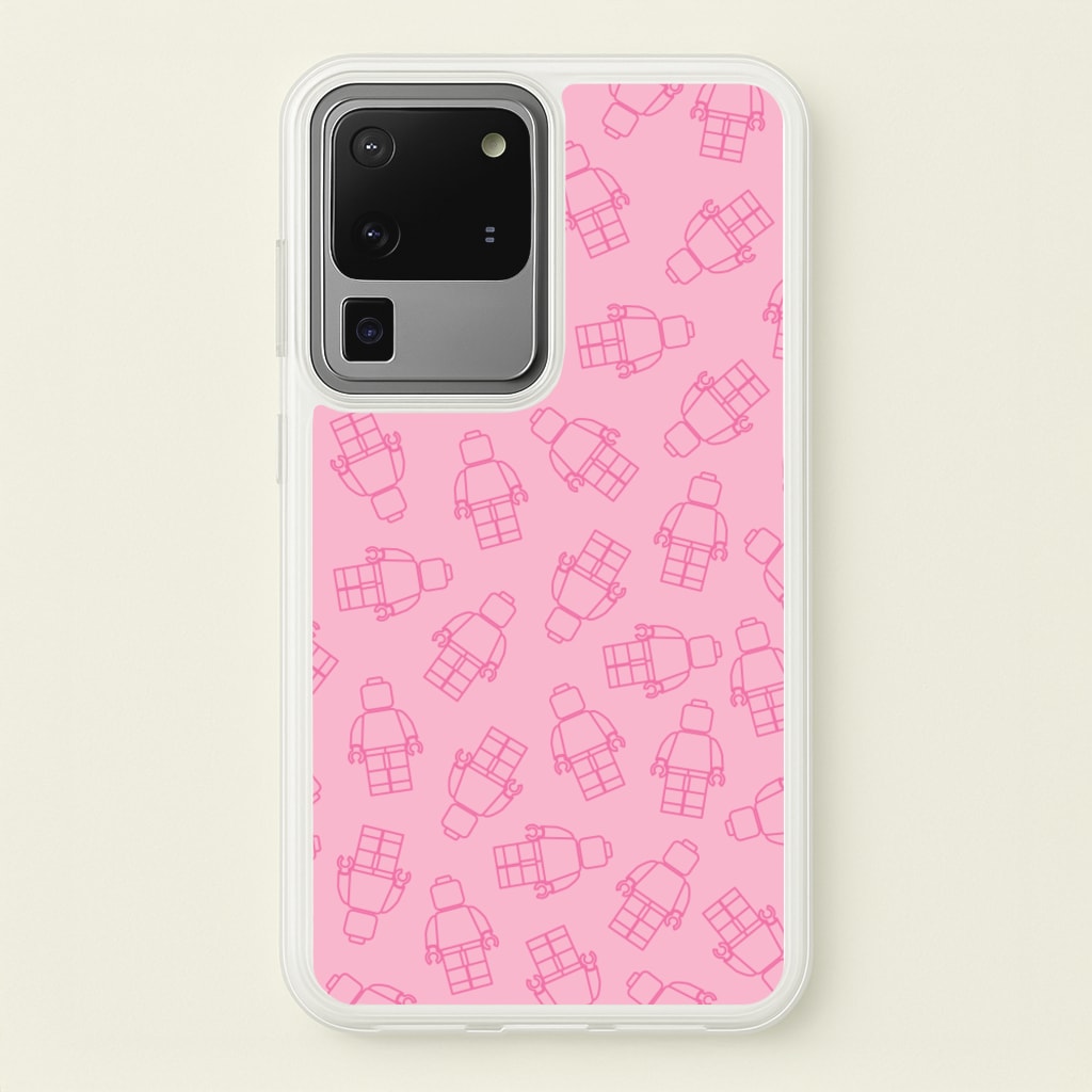 Bricks Figures Pattern Pink - Bricks Phone Case for Galaxy S20 Ultra