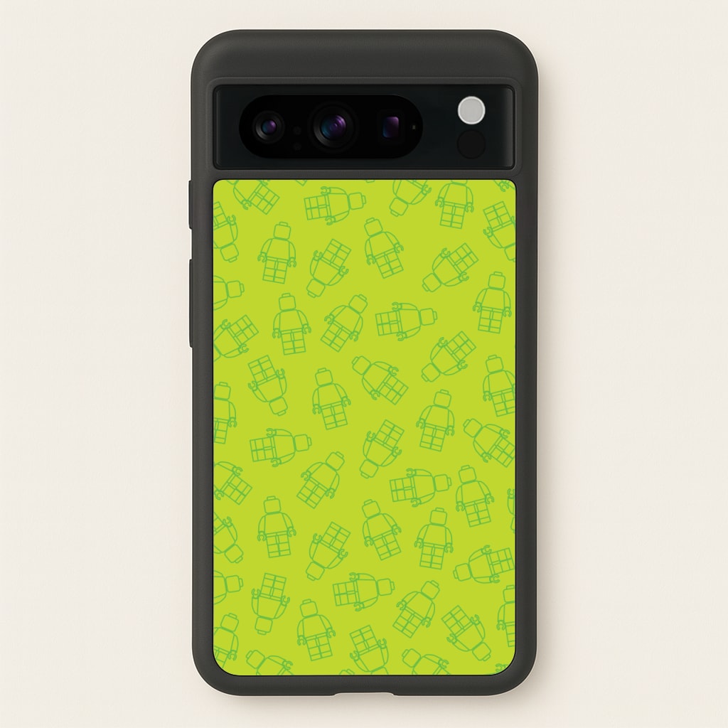 Bricks Figures Pattern Green - Bricks Phone Case for Google Pixel 8 Pro