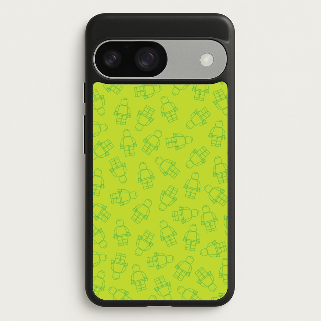 Bricks Figures Pattern Green - Bricks Phone Case for Google Pixel 9 / 9 Pro