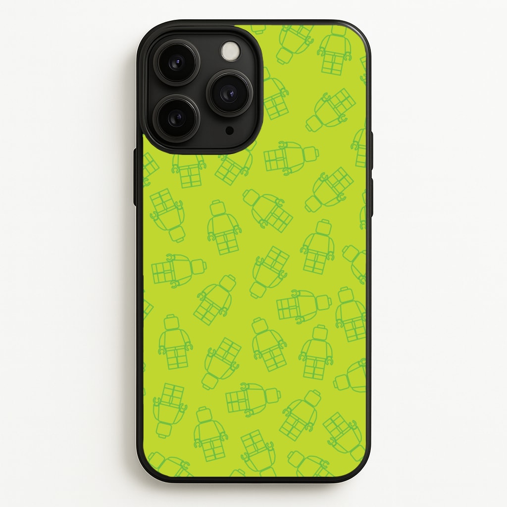 Bricks Figures Pattern Green - Bricks Phone Case for iPhone 11 Pro