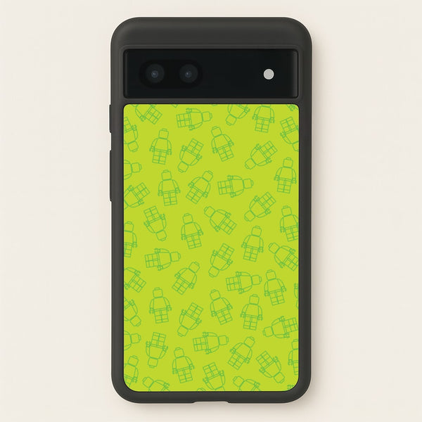 Bricks Figures Pattern Green - Bricks Phone Case for Google Pixel 7a