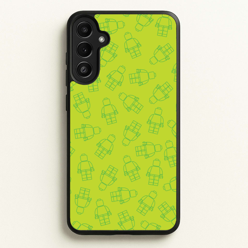 Bricks Figures Pattern Green - Bricks Phone Case for Galaxy A34
