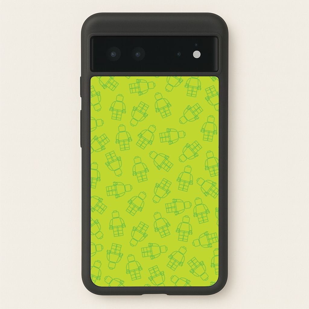 Bricks Figures Pattern Green - Bricks Phone Case for Google Pixel 6