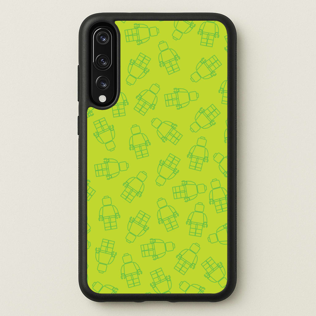 Bricks Figures Pattern Green - Bricks Phone Case for Huawei P20 Pro