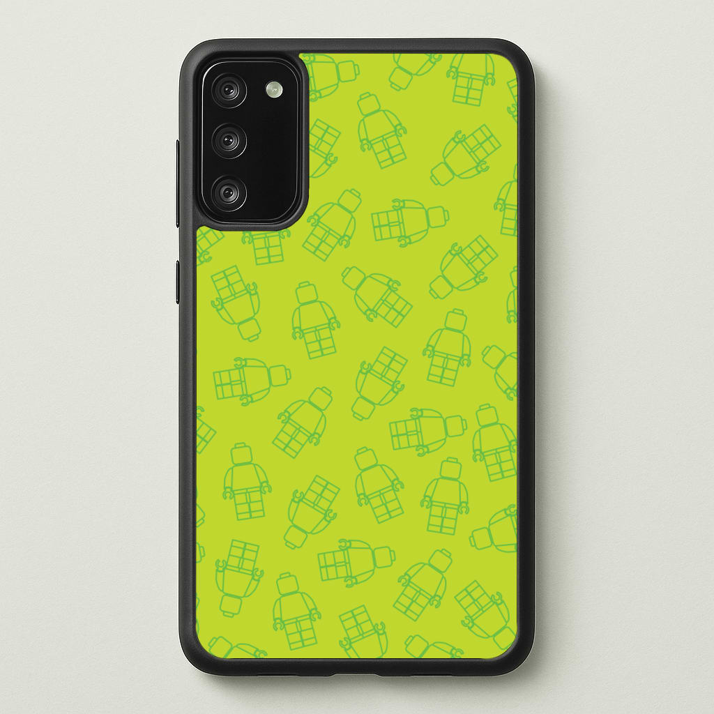 Bricks Figures Pattern Green - Bricks Phone Case for Galaxy S20