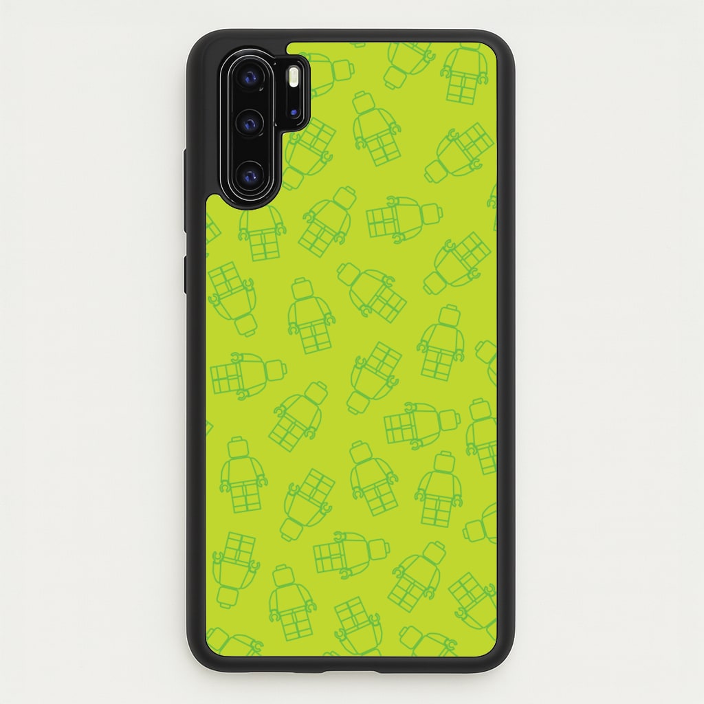 Bricks Figures Pattern Green - Bricks Phone Case for Huawei P30 Pro
