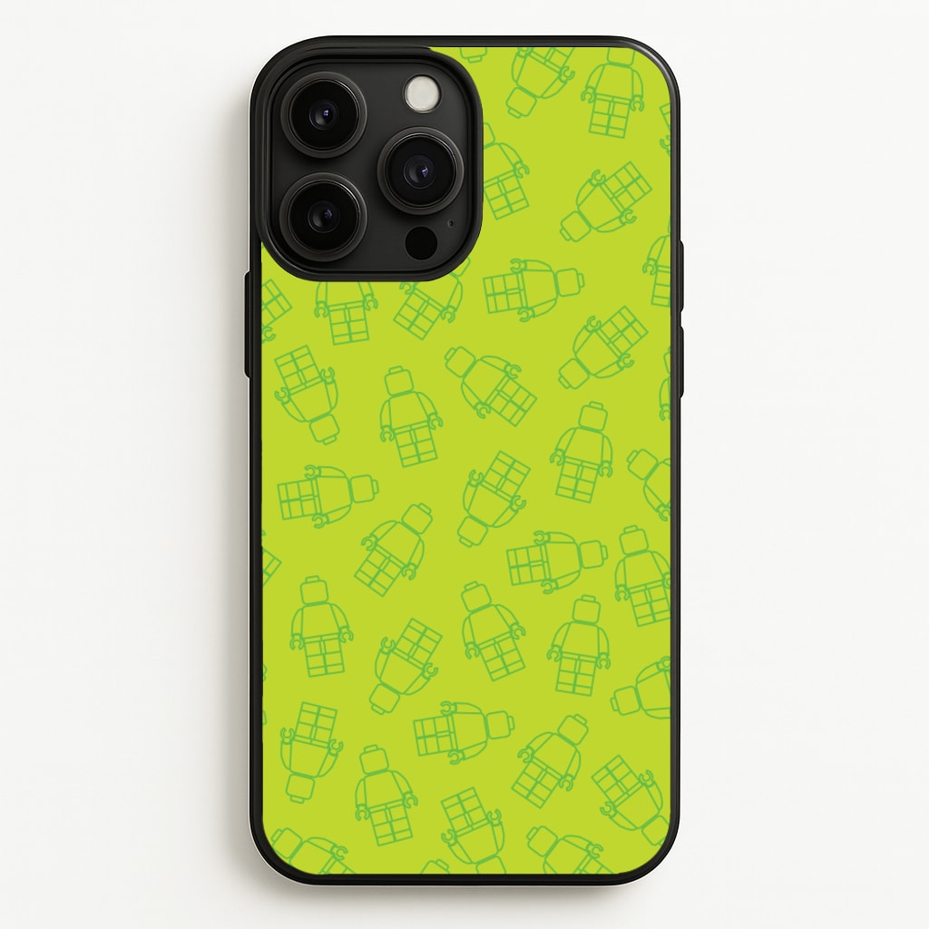 Bricks Figures Pattern Green - Bricks Phone Case for iPhone 13 Pro Max