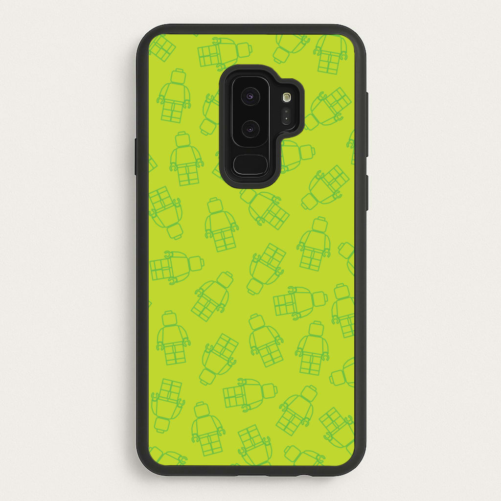 Bricks Figures Pattern Green - Bricks Phone Case for Galaxy S9 Plus