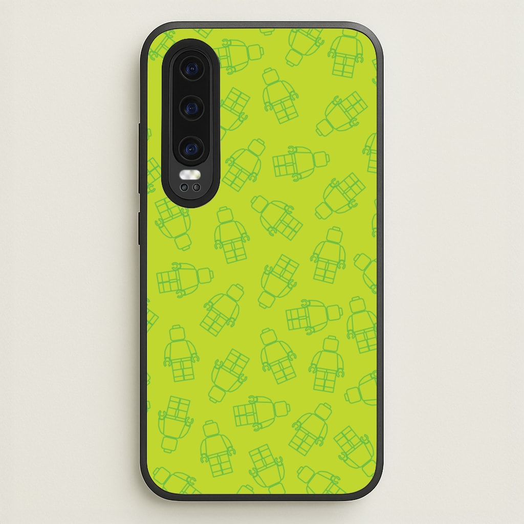 Bricks Figures Pattern Green - Bricks Phone Case for Huawei P30