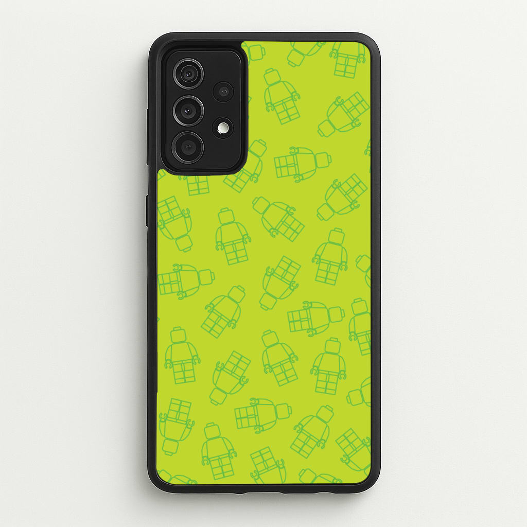Bricks Figures Pattern Green - Bricks Phone Case for Galaxy A52 / A52s