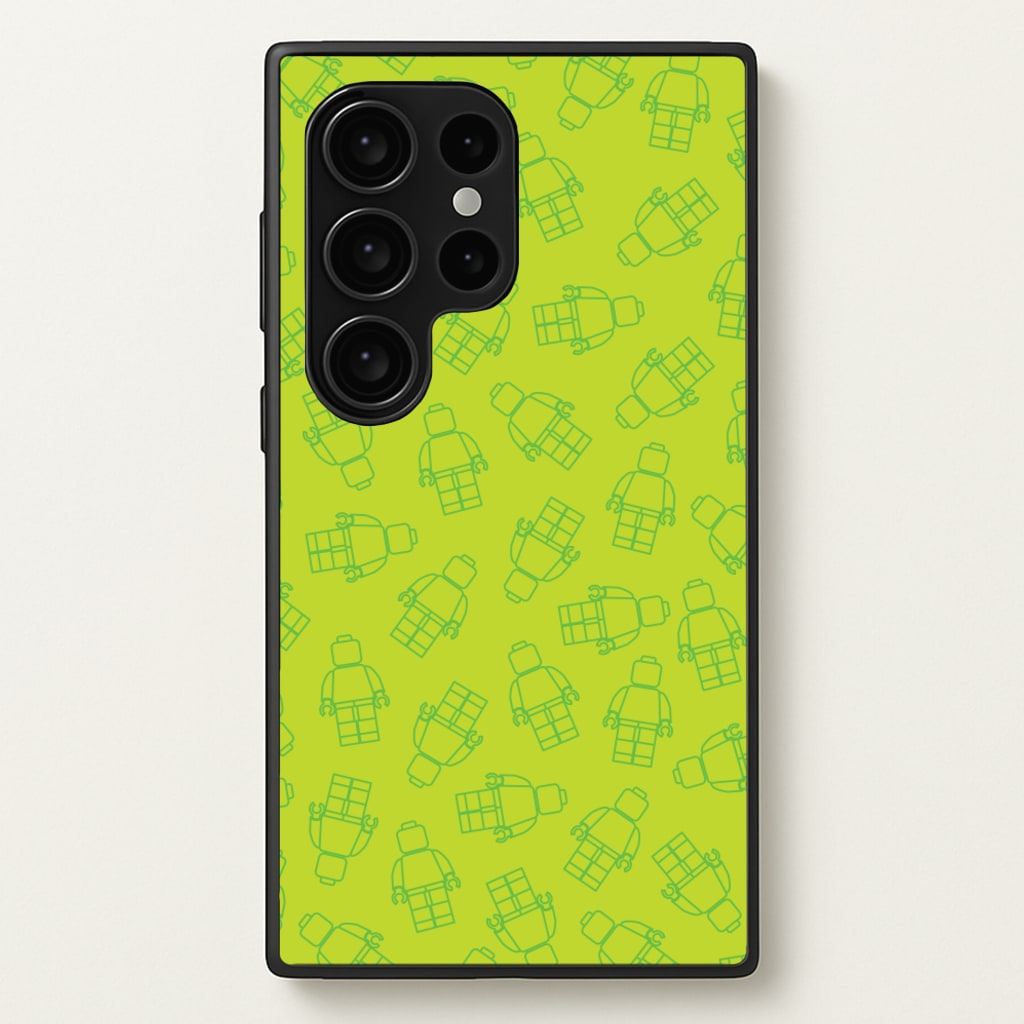 Bricks Figures Pattern Green - Bricks Phone Case for Galaxy S24 Ultra