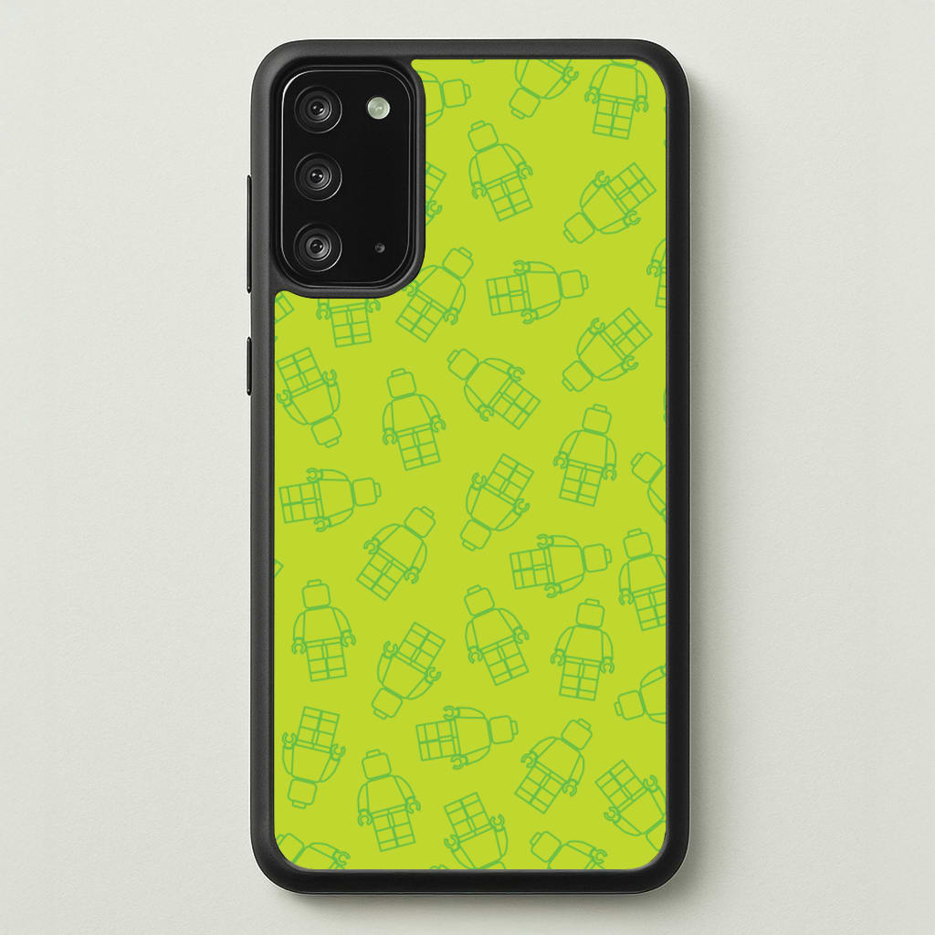 Bricks Figures Pattern Green - Bricks Phone Case for Galaxy Note 20