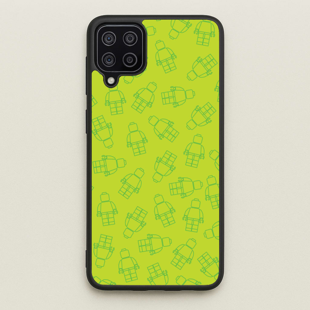 Bricks Figures Pattern Green - Bricks Phone Case for Galaxy A12