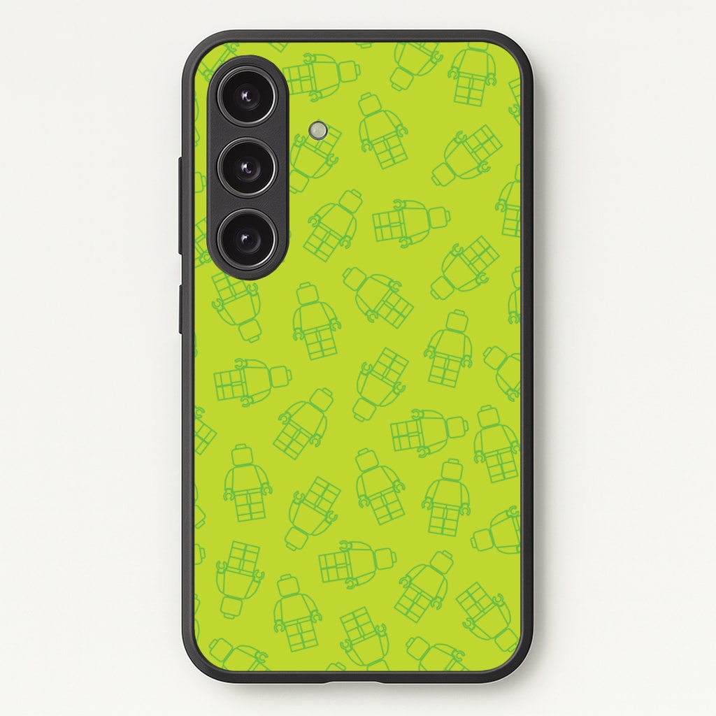 Bricks Figures Pattern Green - Bricks Phone Case for Galaxy S24