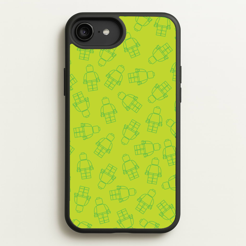 Bricks Figures Pattern Green - Bricks Phone Case for iPhone 6 Plus / 7 Plus / 8 Plus