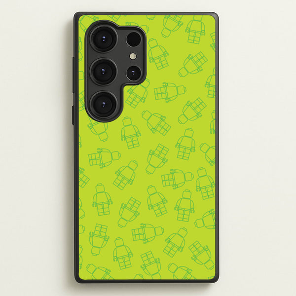 Bricks Figures Pattern Green - Bricks Phone Case for Galaxy S25 Ultra