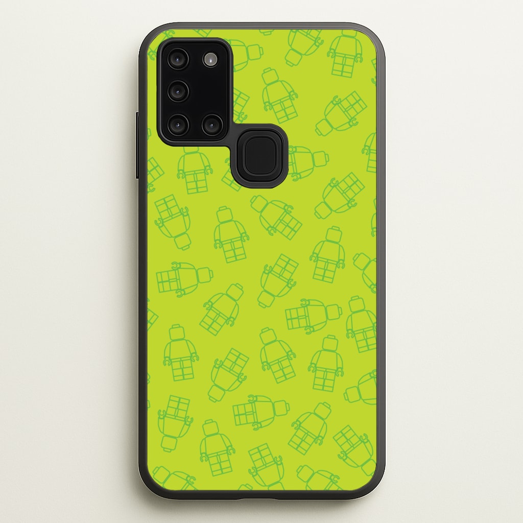 Bricks Figures Pattern Green - Bricks Phone Case for Galaxy A21s