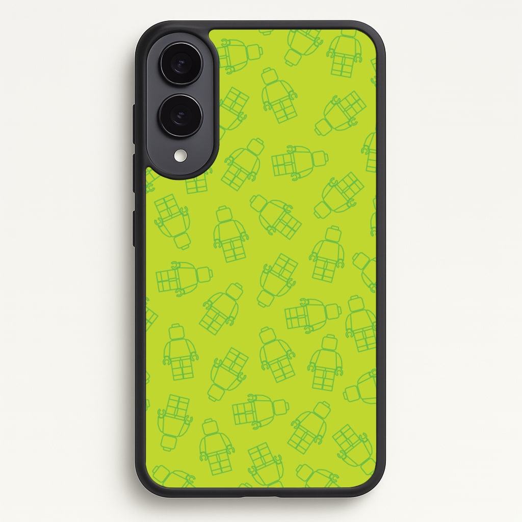 Bricks Figures Pattern Green - Bricks Phone Case for Galaxy S25 Edge