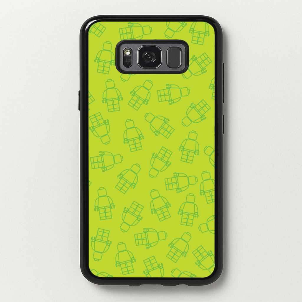 Bricks Figures Pattern Green - Bricks Phone Case for Galaxy S8 Plus