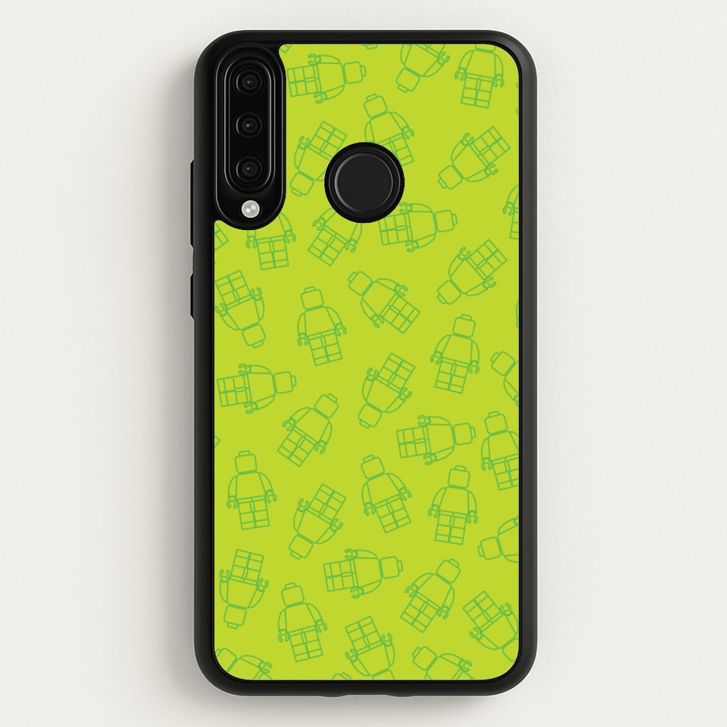 Bricks Figures Pattern Green - Bricks Phone Case for Huawei P30 Lite