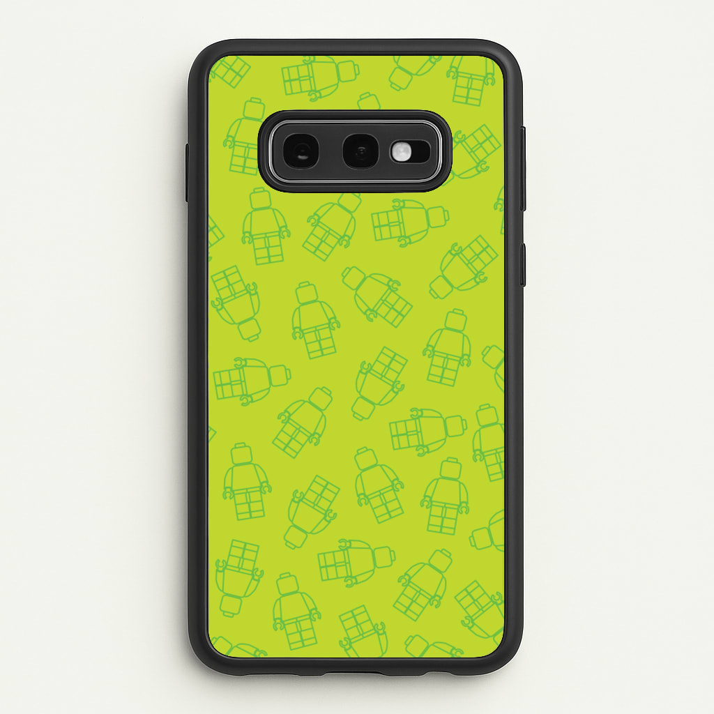Bricks Figures Pattern Green - Bricks Phone Case for Galaxy S10e