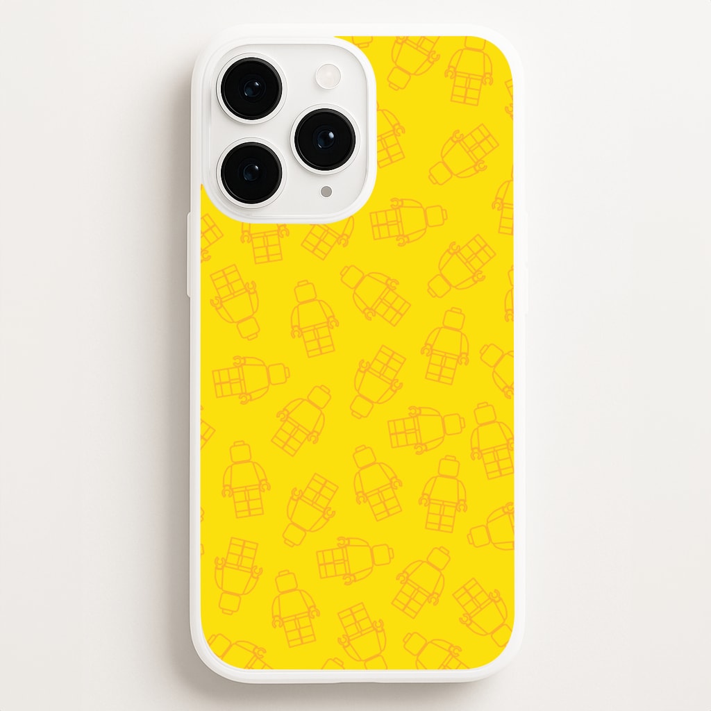 Bricks Figures Pattern Yellow - Bricks Phone Case for iPhone 16 Pro Max