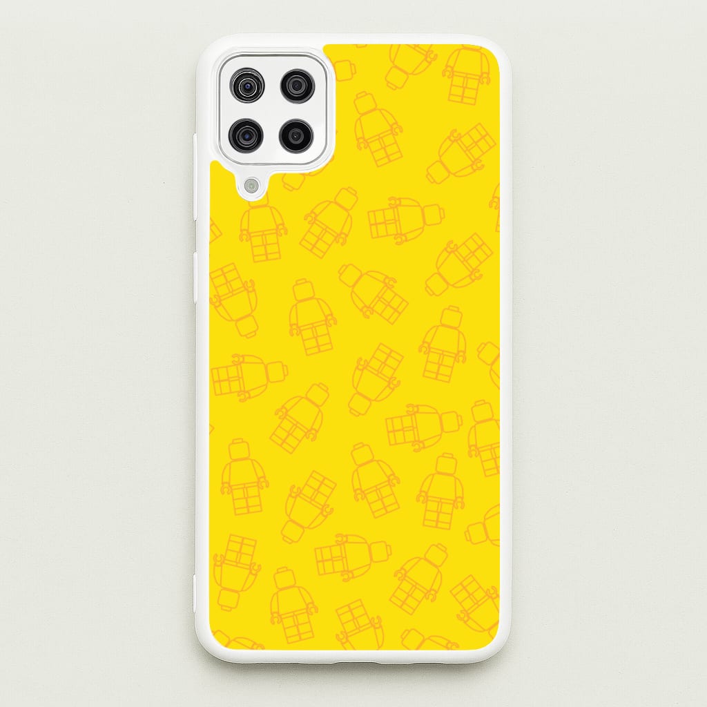 Bricks Figures Pattern Yellow - Bricks Phone Case for Galaxy A12