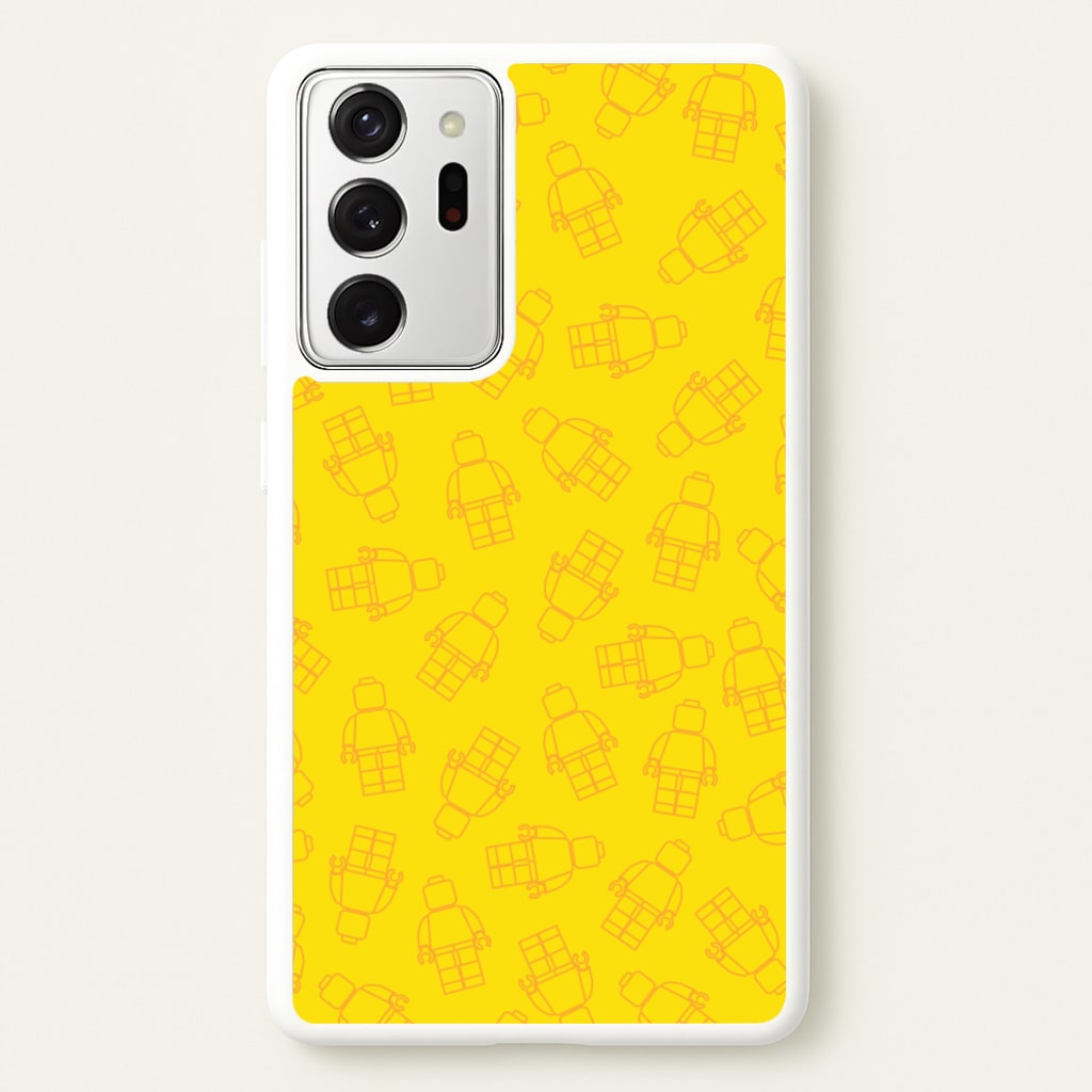 Bricks Figures Pattern Yellow - Bricks Phone Case for Galaxy Note 20 Ultra
