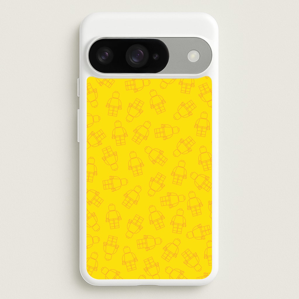 Bricks Figures Pattern Yellow Phone Case for Google Pixel 10 / 10 Pro