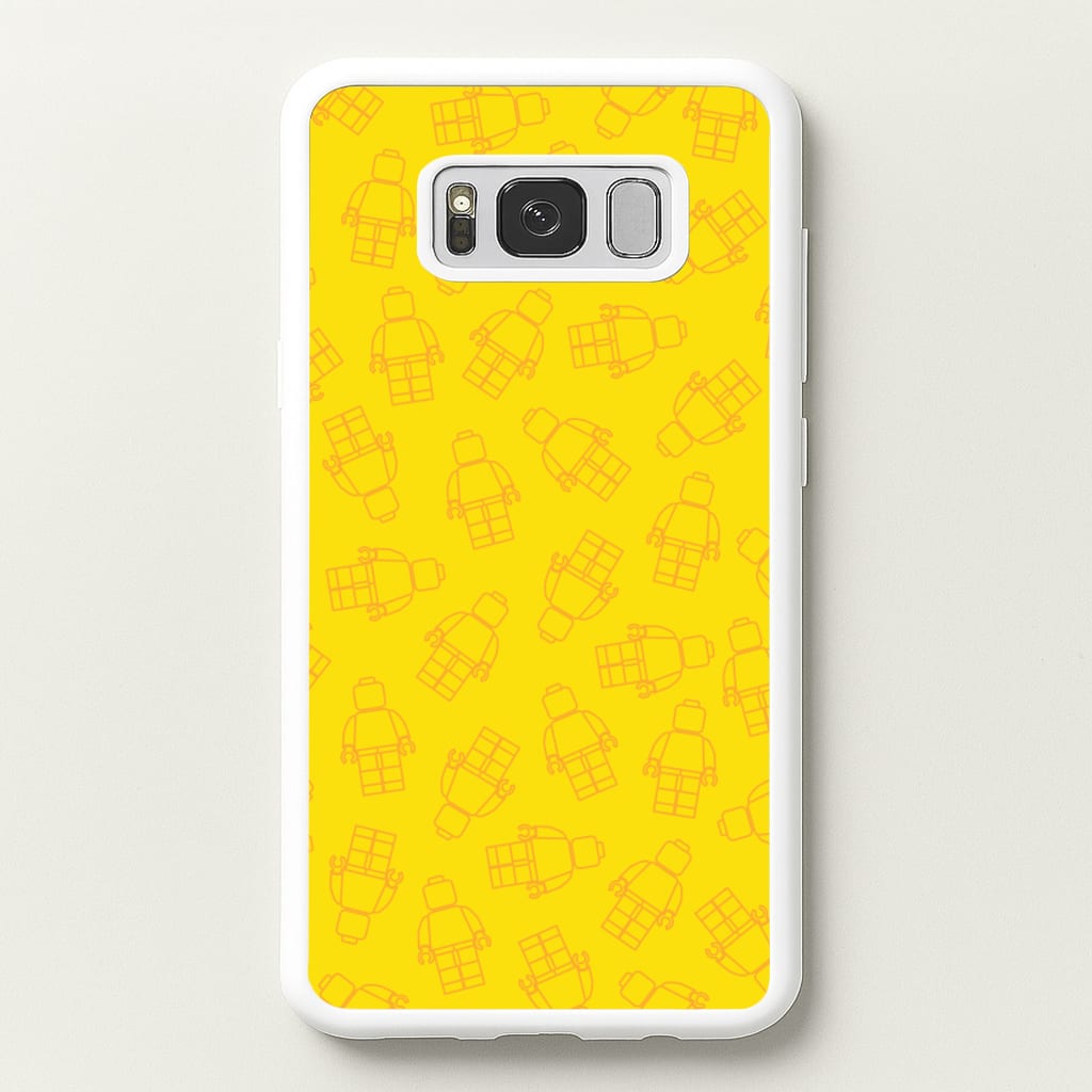 Bricks Figures Pattern Yellow - Bricks Phone Case for Galaxy S8 Plus
