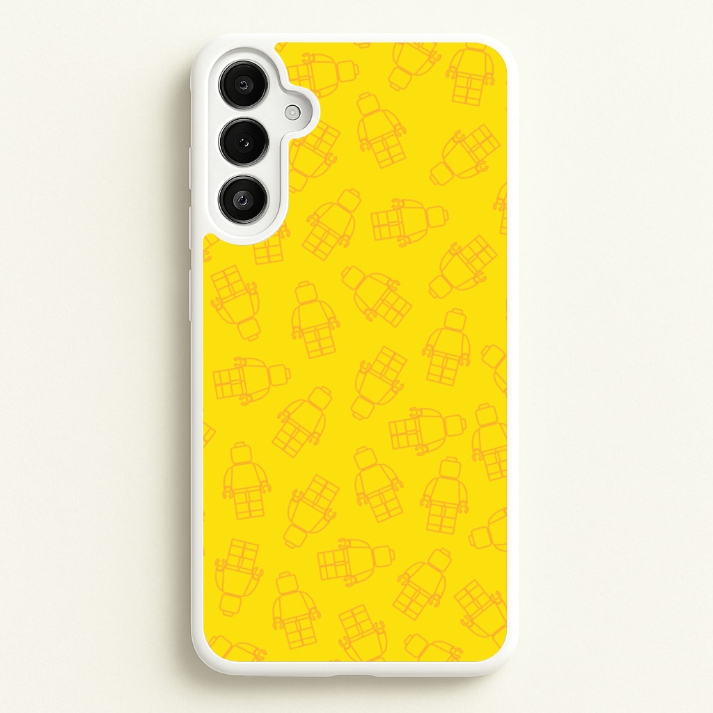 Bricks Figures Pattern Yellow - Bricks Phone Case for Galaxy A34