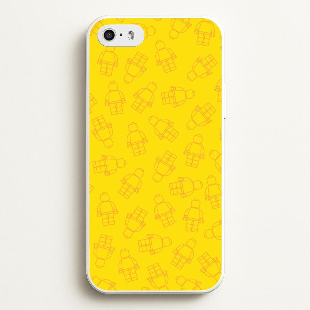 Bricks Figures Pattern Yellow - Bricks Phone Case for iPhone 5 / 5s / SE 2016