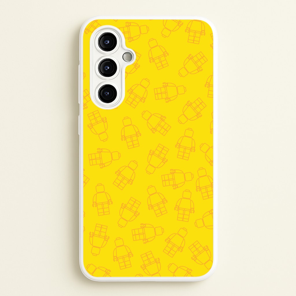 Bricks Figures Pattern Yellow - Bricks Phone Case for Galaxy A54