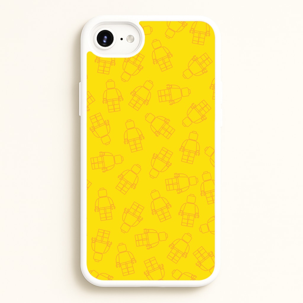 Bricks Figures Pattern Yellow - Bricks Phone Case for iPhone 6 / 7 / 8 / SE