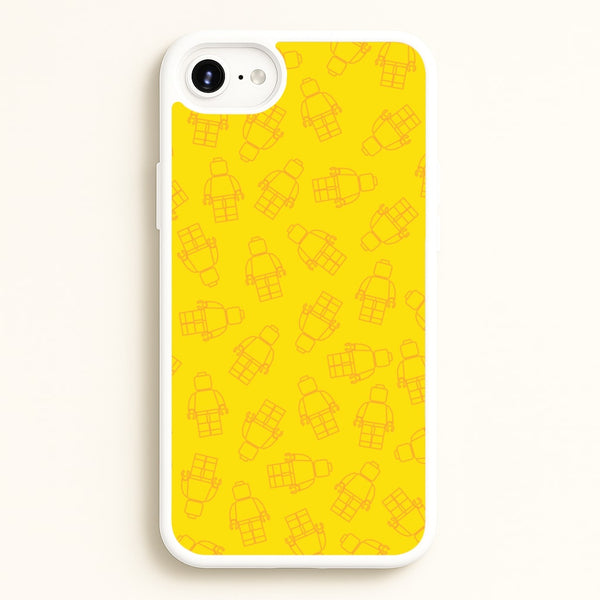 Bricks Figures Pattern Yellow - Bricks Phone Case for iPhone 6 / 7 / 8 / SE
