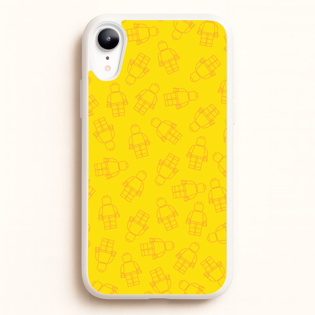 Bricks Figures Pattern Yellow - Bricks Phone Case for iPhone XR