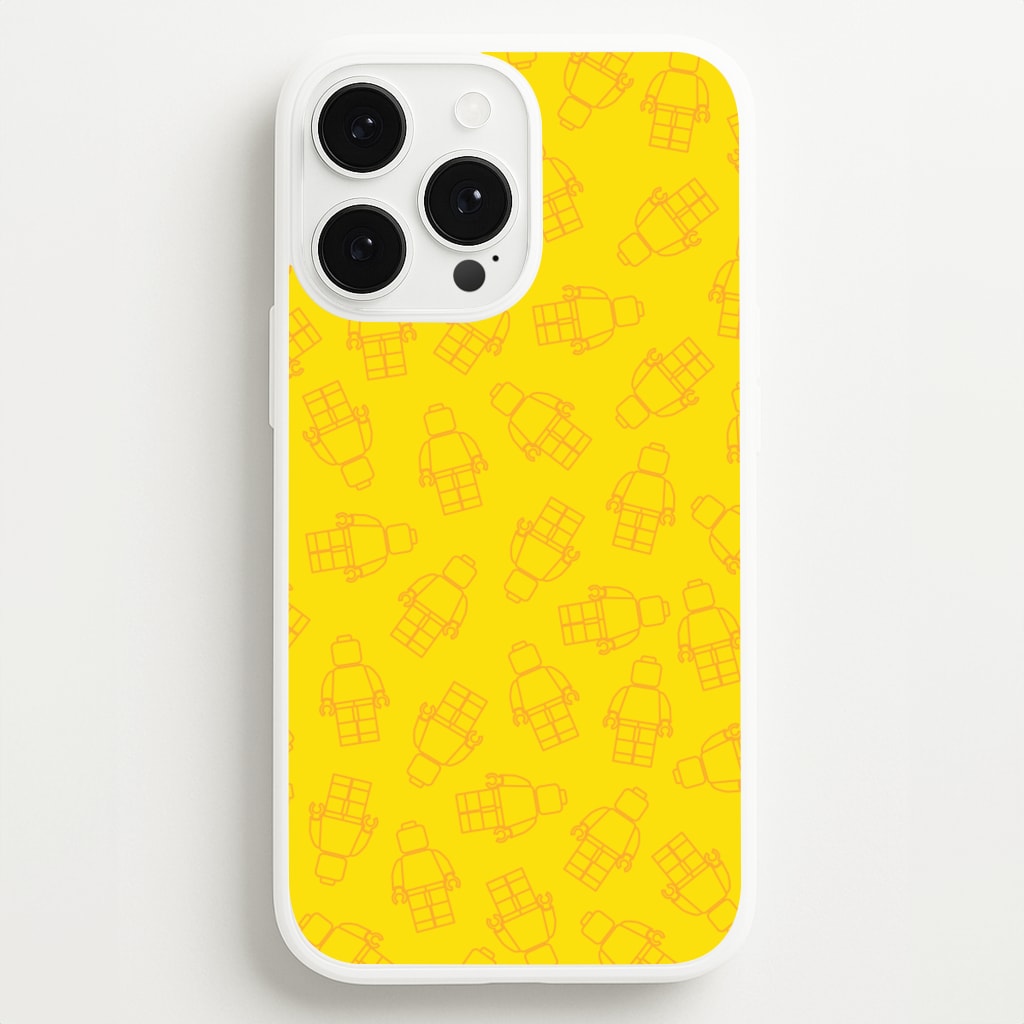 Bricks Figures Pattern Yellow - Bricks Phone Case for iPhone 13 Pro Max
