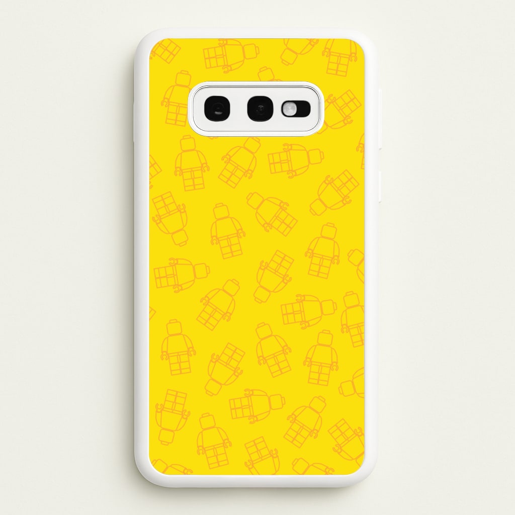 Bricks Figures Pattern Yellow - Bricks Phone Case for Galaxy S10e