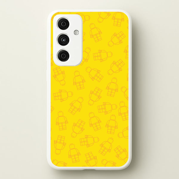 Bricks Figures Pattern Yellow - Bricks Phone Case for Galaxy A35