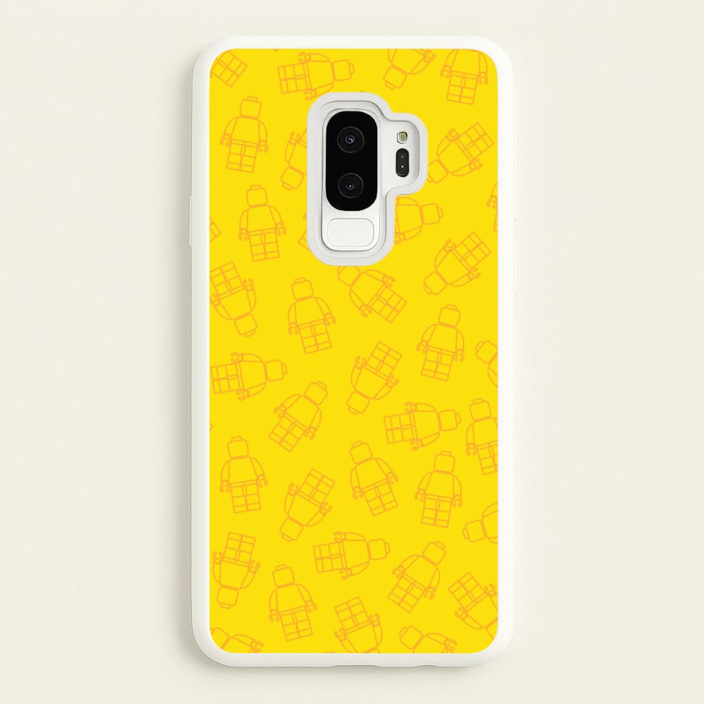 Bricks Figures Pattern Yellow - Bricks Phone Case for Galaxy S9 Plus