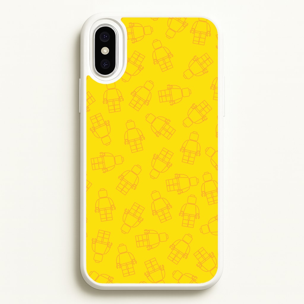 Bricks Figures Pattern Yellow - Bricks Phone Case for iPhone XS Max
