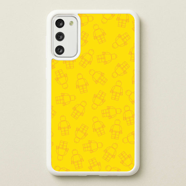 Bricks Figures Pattern Yellow - Bricks Phone Case for Galaxy S20FE