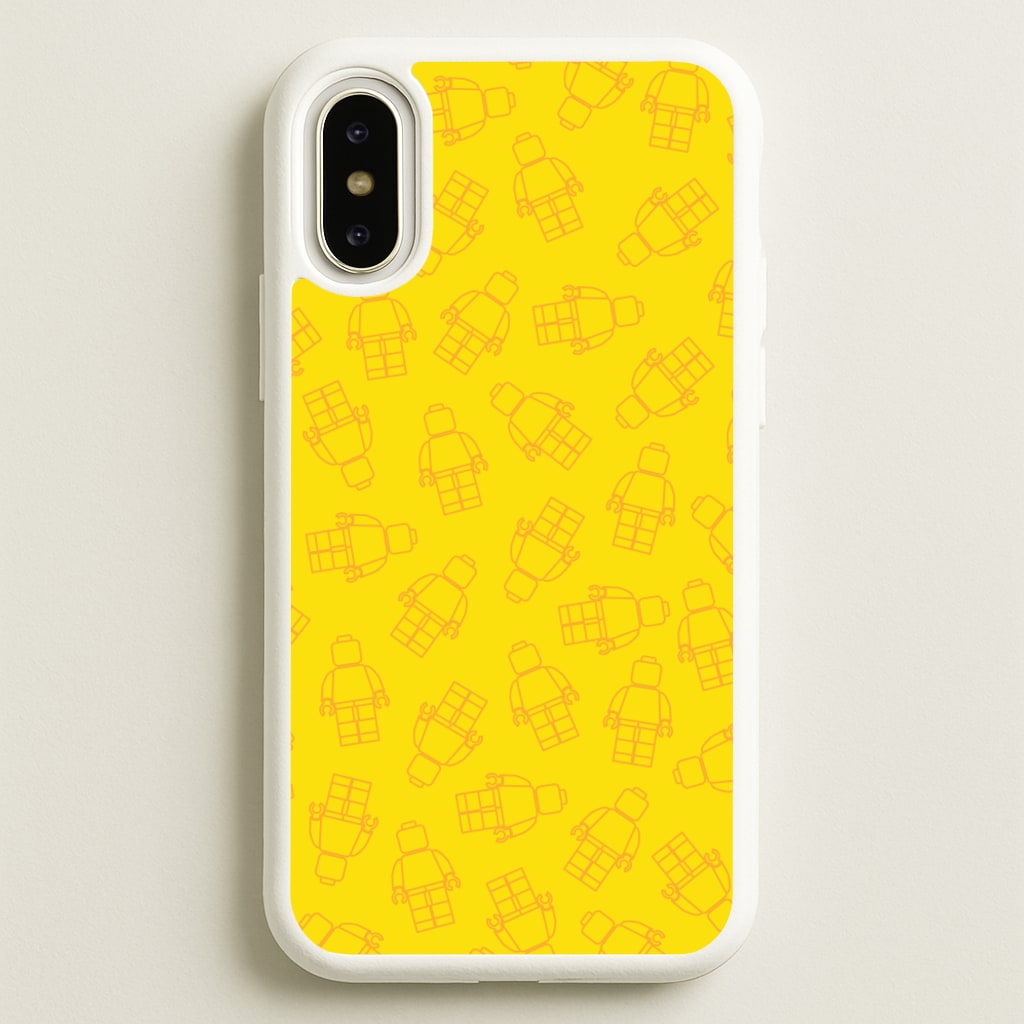 Bricks Figures Pattern Yellow - Bricks Phone Case for iPhone X / XS