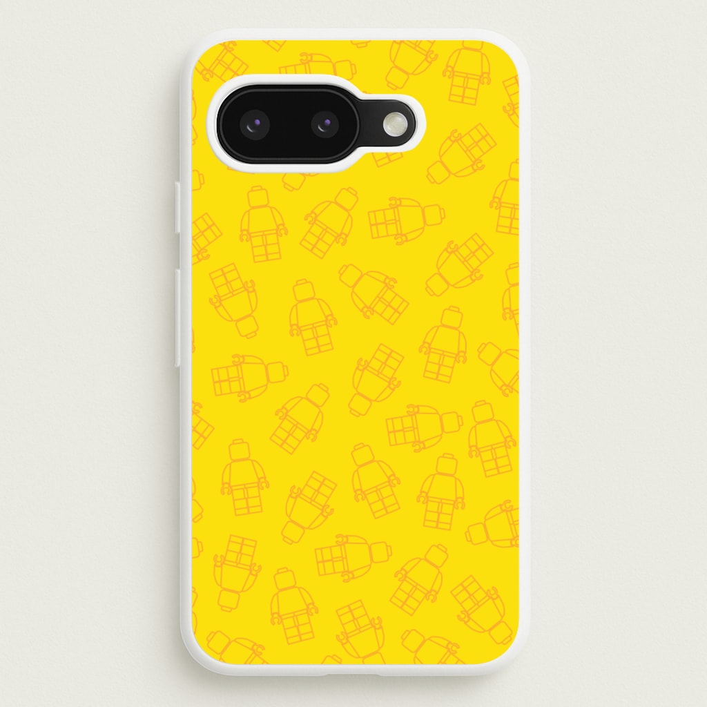 Bricks Figures Pattern Yellow - Bricks Phone Case for Google Pixel 9a