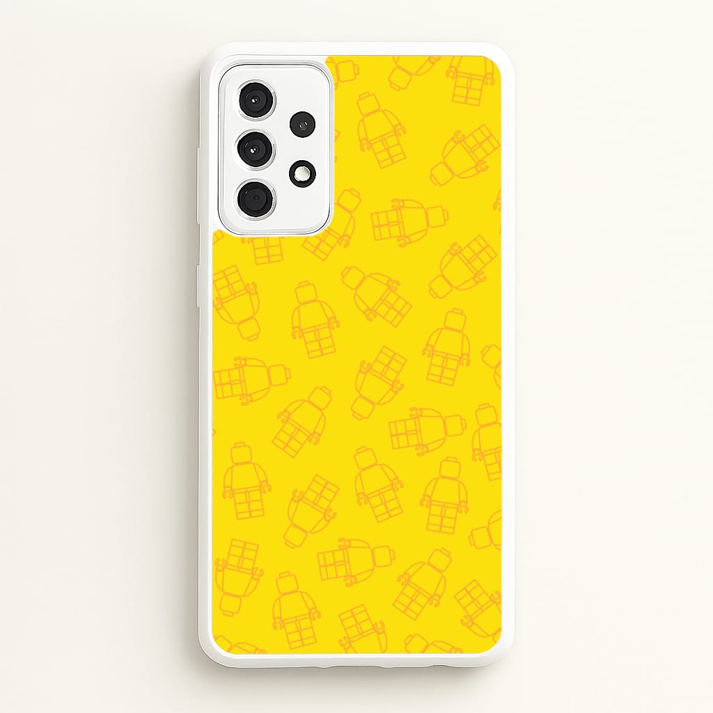 Bricks Figures Pattern Yellow - Bricks Phone Case for Galaxy A52 / A52s