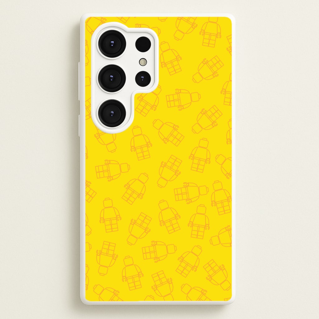 Bricks Figures Pattern Yellow - Bricks Phone Case for Galaxy S25 Ultra