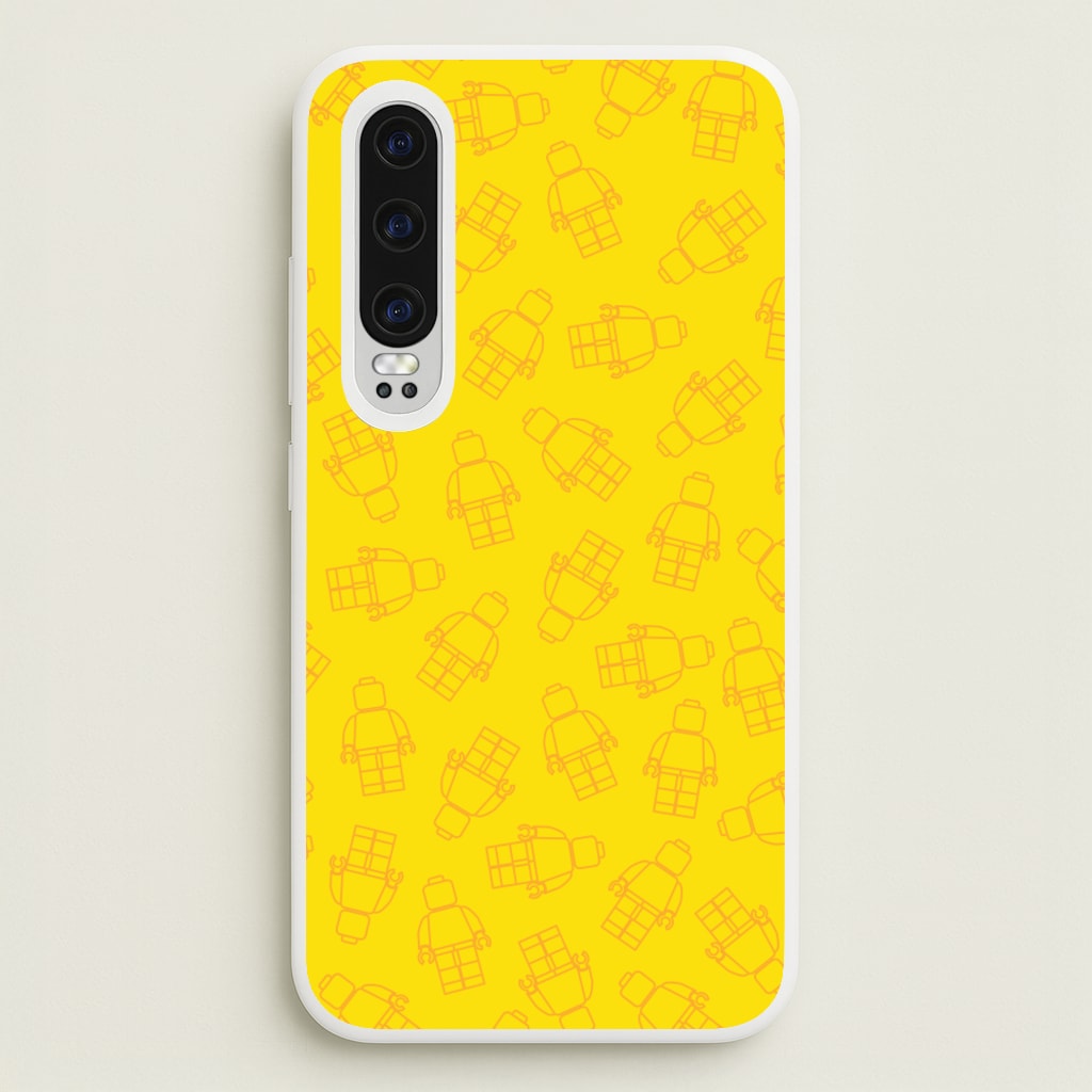 Bricks Figures Pattern Yellow - Bricks Phone Case for Huawei P30