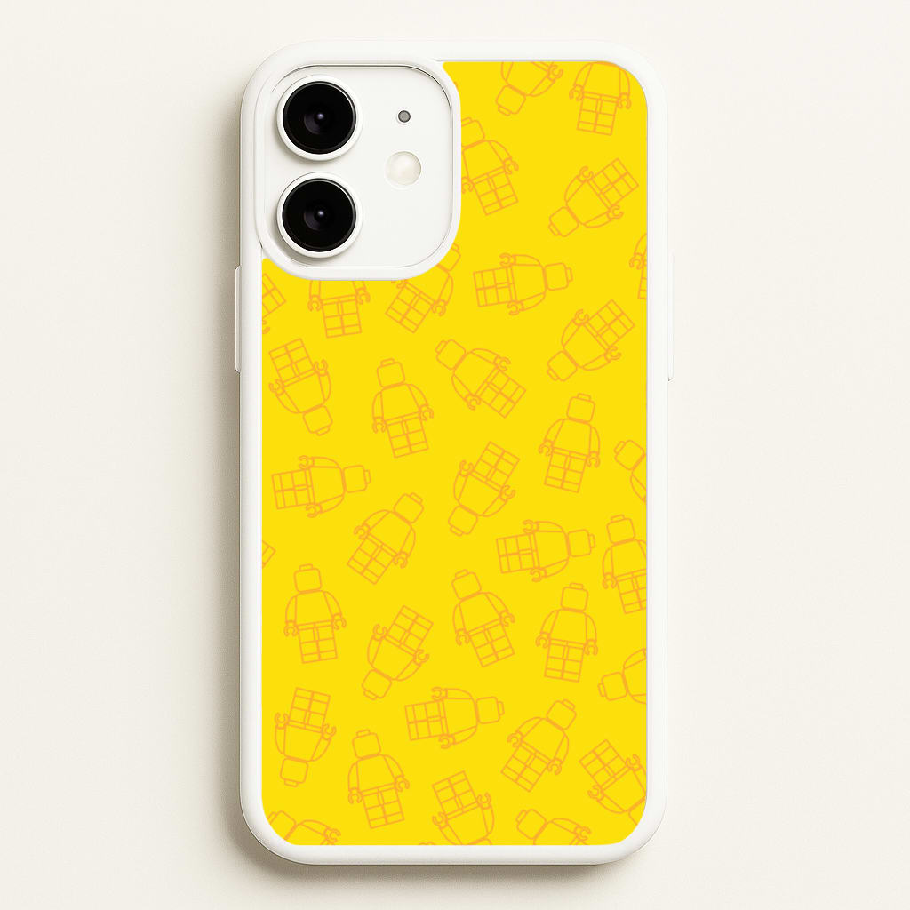 Bricks Figures Pattern Yellow - Bricks Phone Case for iPhone 11
