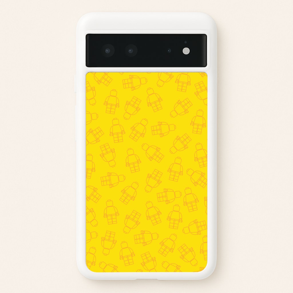 Bricks Figures Pattern Yellow - Bricks Phone Case for Google Pixel 6